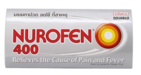 NUROFEN 400MG.6'S. นูโรเฟน 400 มิลลิกรัม (Ibuprofen) (1กล่อง=36แผง)