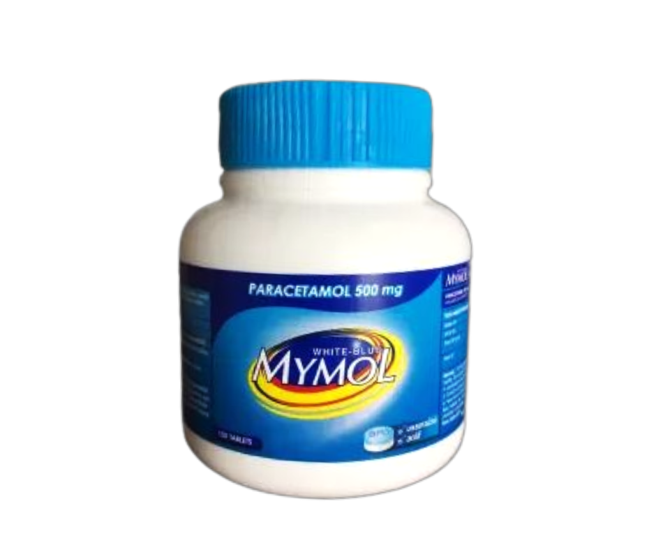 MYMOL 100'S.สีขาว-ฟ้า (BP)*ขายขาด พารา 100เม็ด สีขาว-ฟ้า (มายมอล) (Paracetamol)