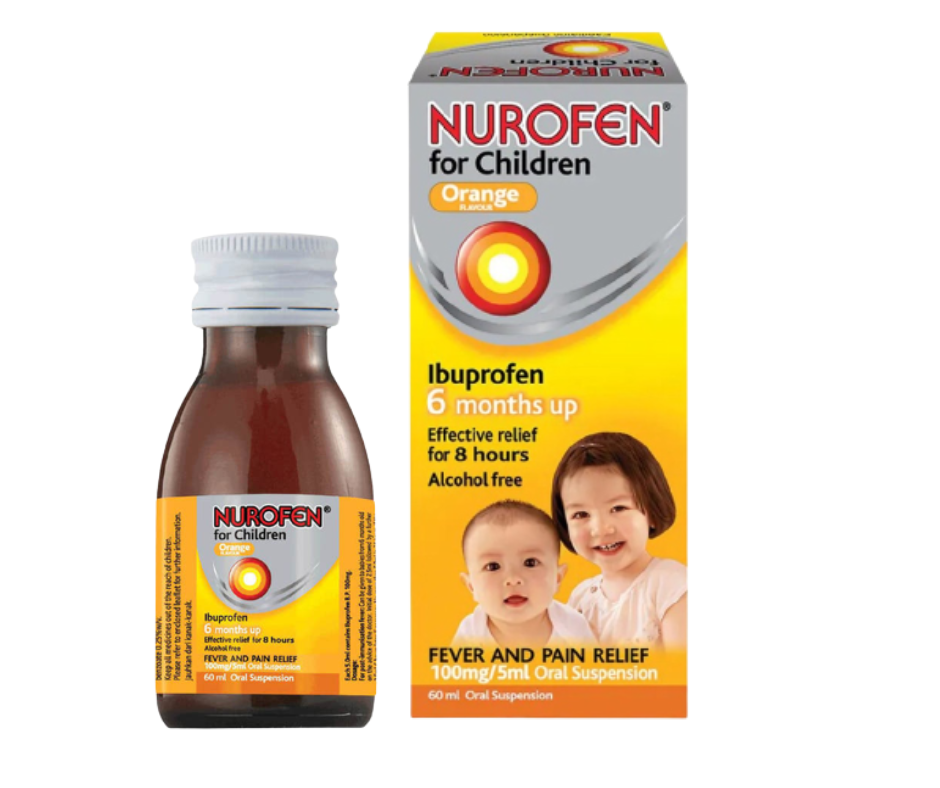 NUROFEN FOR CHILDREN รสส้ม 60ML. นูโรเฟน ไซรัป 60 มิลลิลิตร (Ibuprofen)