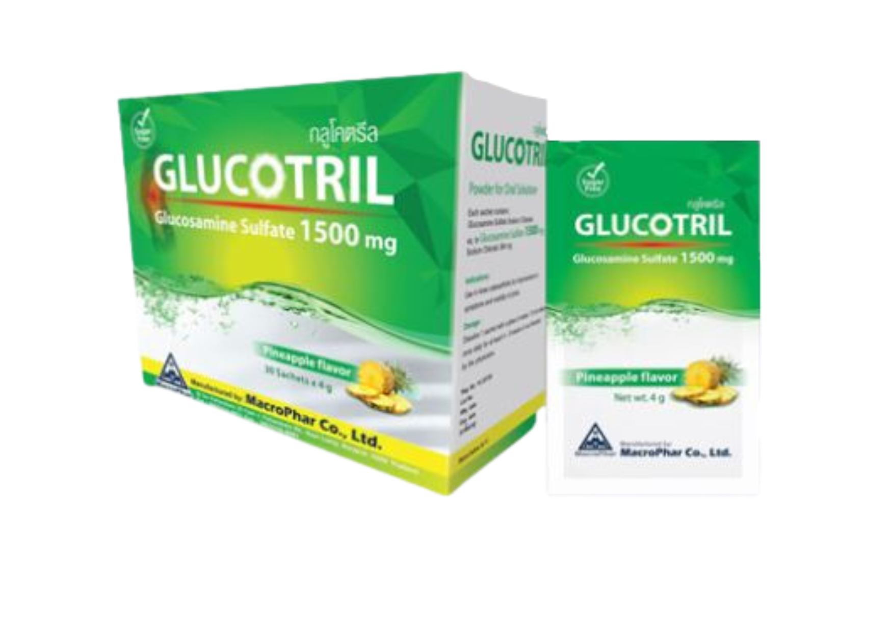 GLUCOTRIL 1500MG.1*30ซอง*กลูโคทริล 1500 มิลลิกรัม (Glucosamine Sulfate 1500mg)*ขายขาด **ปรับราคาลง**