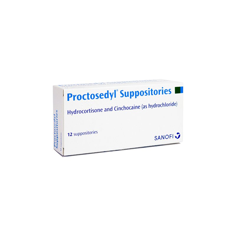 PROCTOSEDYL SUPPO.12'S.พร็อคโตซิดิล เหน็บ(Hydrocortisone)