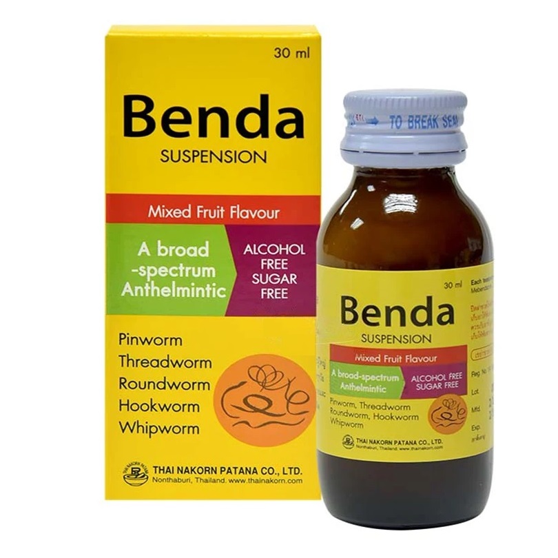 BENDA SUSP.30ML. เบนด้า ซัสเพนชั่น (Mebendazole)