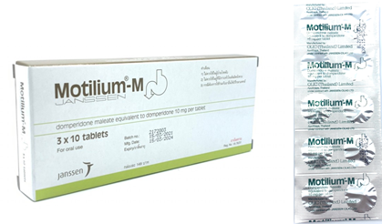 MOTILIUM-M 10MG.3*10'S. โมทิเลี่ยม-เอ็ม 10 มิลลิกรัม (กล่อง 3แผง) (Domperidone)